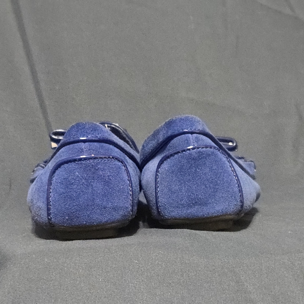 Isaac Mizrahi Blue Suede Loafers - Moccasins - Slip On Driving Shoes - Size 6 - Picture 7 of 10